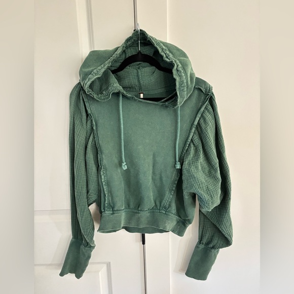FREE PEOPLE Love Letter Green Hoodie - Picture 2 of 7